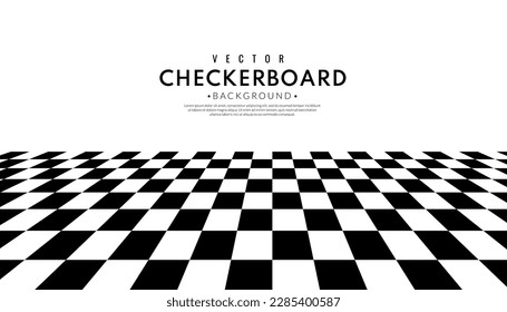 Abstract Checkerboard pattern on white background. Racing and speed or Success concept. Chess border template. Graphic vector flat design style.