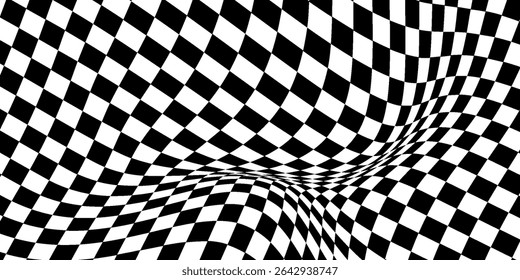 abstract checkerboard pattern Seamless motion wave background
