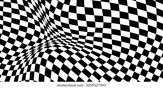 padrão de tabuleiro de xadrez abstrato Fundo de onda de movimento contínuo
