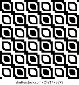 Abstract checkerboard pattern. Vector black and white chess pattern, seamless.