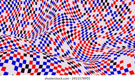 Abstract Checkerboard Pattern with Warped Effect