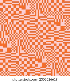 Abstract checkered 2 colors differend sizes seamless pattern