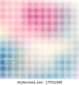 Abstract checkered background with blurred blue and pink color gradients