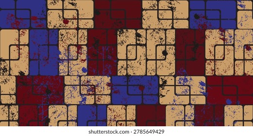 Abstract checkered background with colorful dust sprinkles. vector

