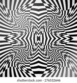 Abstract checkered background with strong distortion effect