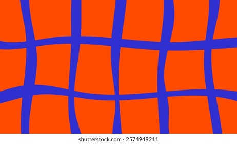 Abstract Checkered Background with vibrant color. Modern minimal 1920x1080 ratio social media template banner backdrop cover card with copy space and wavy shapes