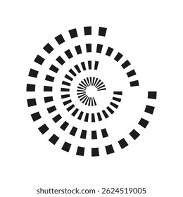 Abstract checkered circle frame vector illustration. Vintage black and white alternating square tiles circular border. Checkerboard round race flag.