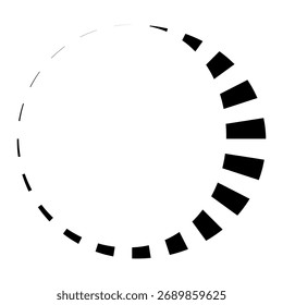 Ilustração vetorial de quadro em círculo quadriculado abstrato. Vintage preto e branco alternando telhas quadradas borda circular. Bandeira de corrida redonda de xadrez.