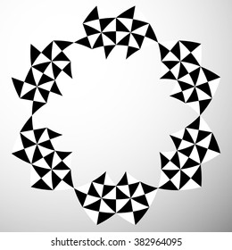 Abstract checkered circular element with edgy, marble like pattern