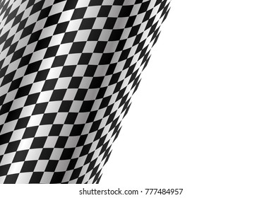 Abstract checkered curve on white for sport race championship background vector illustration.