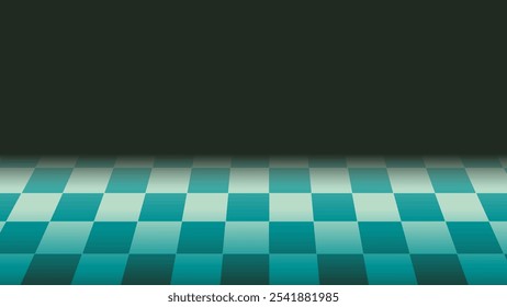 Abstract checkered dark green desktop wallpaper vector. Checkered dark green gradient background. Abstract checkered dark green gradient desktop wallpaper background