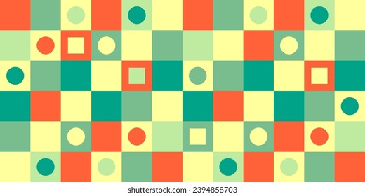 Abstract checkered geometric background of yellow-green colors. Seamless vector pattern.	