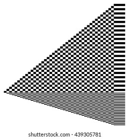 Abstract checkered geometric element, structure on white
