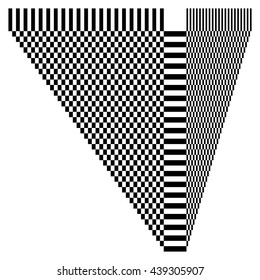 Abstract checkered geometric element, structure on white