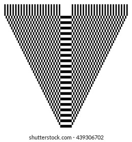 Abstract checkered geometric element, structure on white