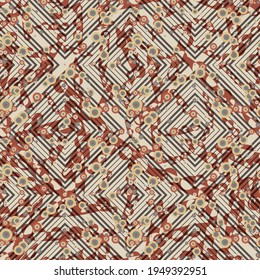 Abstract checkered geometric seamless pattern. Striped square mosaic, tile background, wrapping paper.