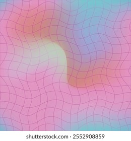 Abstract checkered groovy outline seamless pattern	
