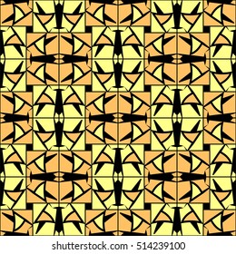 Abstract checkered lattice cells seamless pattern
