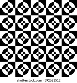 Abstract checkered, marble-like seamless monochrome pattern, background
