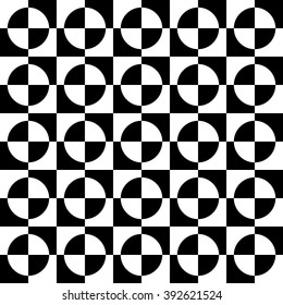 Abstract checkered, marble-like seamless monochrome pattern, background