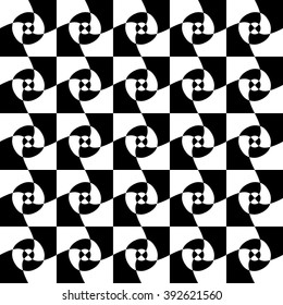 Abstract checkered, marble-like seamless monochrome pattern, background