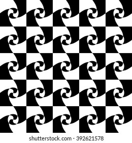 Abstract checkered, marble-like seamless monochrome pattern, background