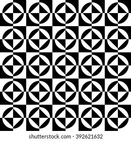 Abstract checkered, marble-like seamless monochrome pattern, background