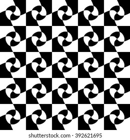 Abstract checkered, marble-like seamless monochrome pattern, background