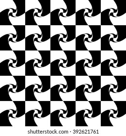 Abstract checkered, marble-like seamless monochrome pattern, background