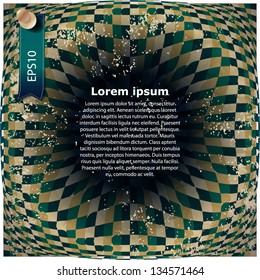 Abstract checkered round background with space for text in center