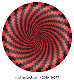 Abstract checkered Spiral design element. Vector illustration
