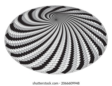 Abstraktes, kontrolliertes Spiraldesign-Element. Vektorgrafik