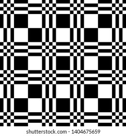 Abstract checkered texture. Black and white background. Chequered pattern.