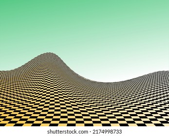 Abstract checkered tidal wave for backdrop design. Vector illustration.