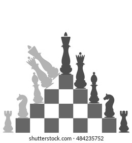 Abstract checkmate. The change of power. Vector illustration