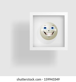 abstract and cheerful ball in the picture and its reflection