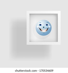 abstract and cheerful ball in the picture and its reflection