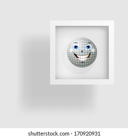 abstract and cheerful ball in the picture and its reflection