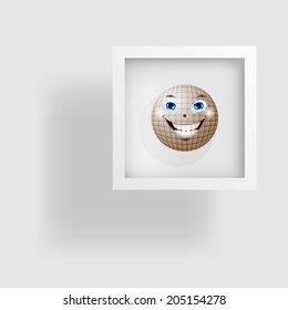 abstract and cheerful ball in the picture and its reflection
