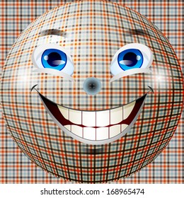 abstract and cheerful ball with the texture of fabric