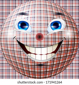 abstract and cheerful ball with the texture of fabric