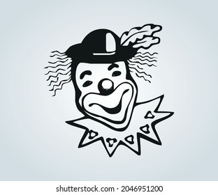 Abstract cheerful clown for illustration