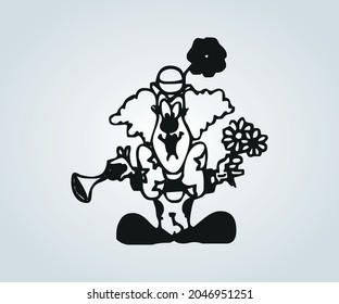 Abstract cheerful clown for illustration