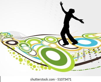 Abstract cheerful man illustration vector