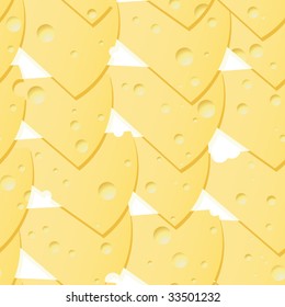 Abstract cheese background. Yellow palette. Seamless. Vector illustration.