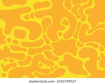 Abstract cheese splash pattern. Minimalist Boho style. Dairy cheddar cheese fluid for banner. Background with yellow combination of fromage. Melted cheese scattered around. Flames, fire and embers.