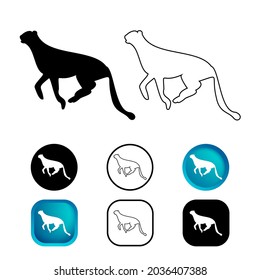 Abstract Cheetah Animal Icon Set