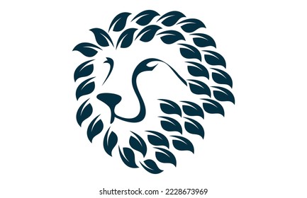 abstract cheetah and leaf logo