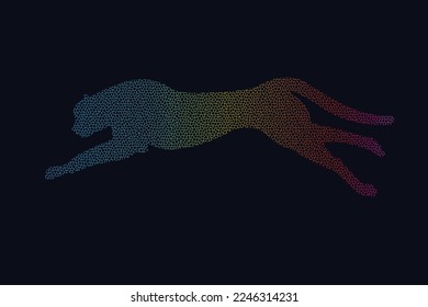 abstract cheetah polygon Connect light vector background low poly connection structure