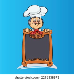 Abstract Chef Illustration Art with Cartoon Character Design